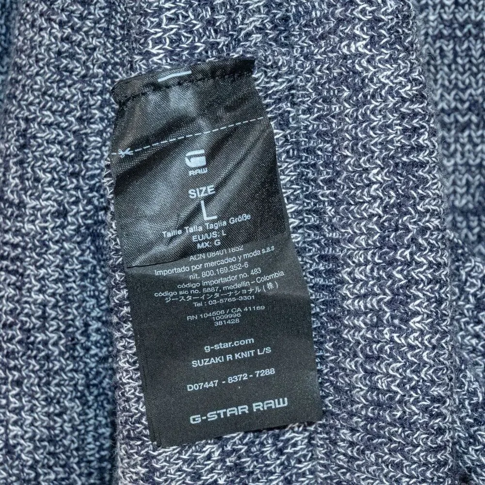 G Star RAW Suzaki R Knit L/S Sweater Cotton knit size Large